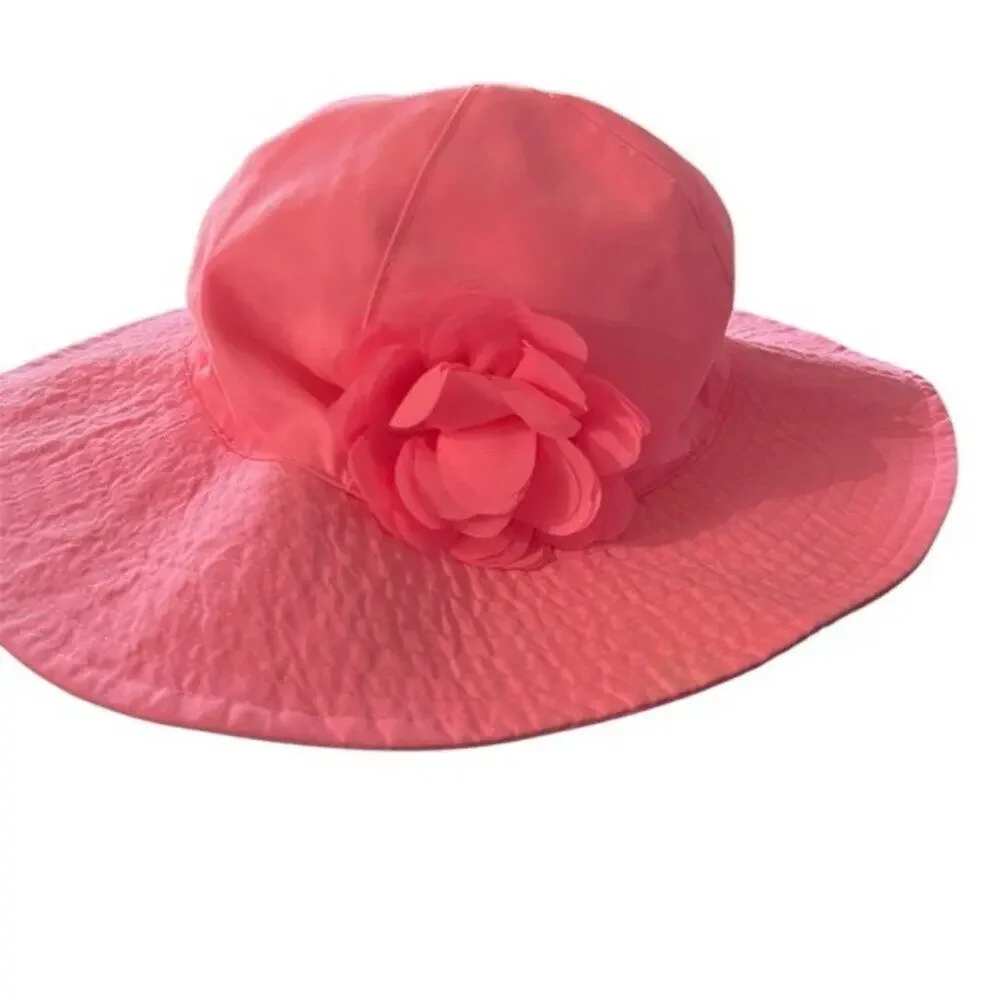 Carter’s Floral Hat coral pink Size 12-24 months